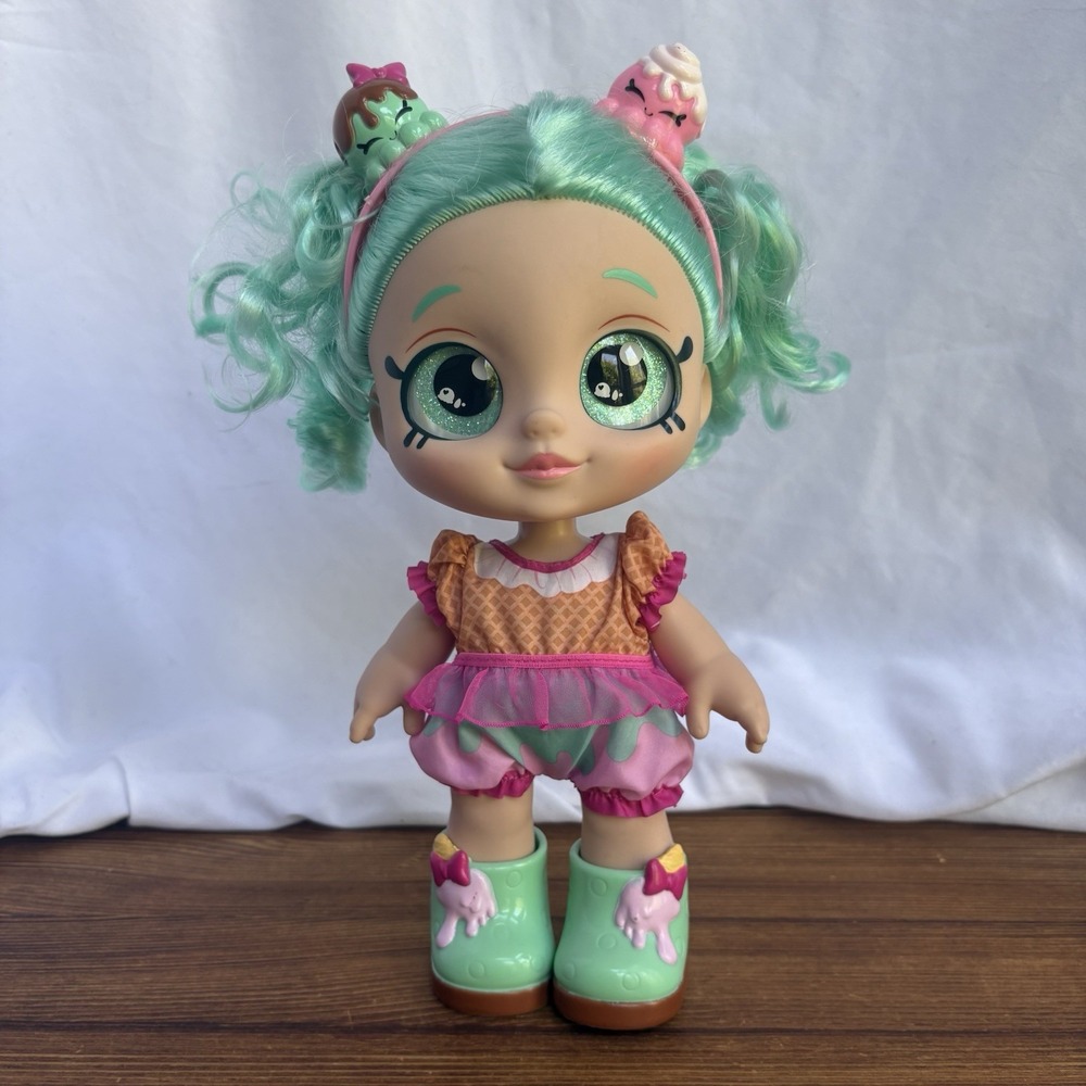 Kindi Kids Snack Time‎ Friends Peppa-Mint Doll Mint Hair Outfit Shoes Headband
